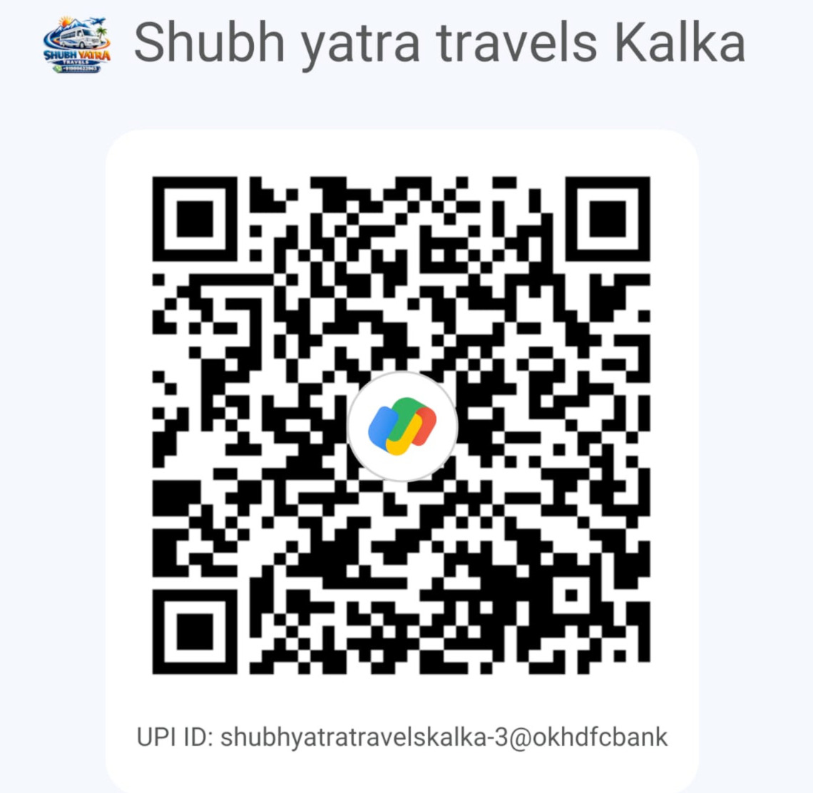 Shubh Yatra Travels Kalka payment QR code